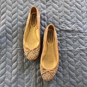 Size 40 jimmy choo flats with beautiful crystals!